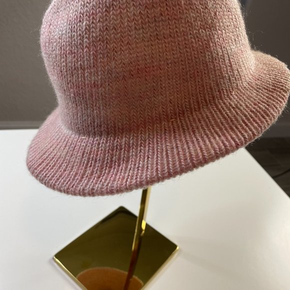 Vintage HANSEN Womens Pink Knit Bucket Brim Warm Winter Hat One Size - Picture 9 of 10